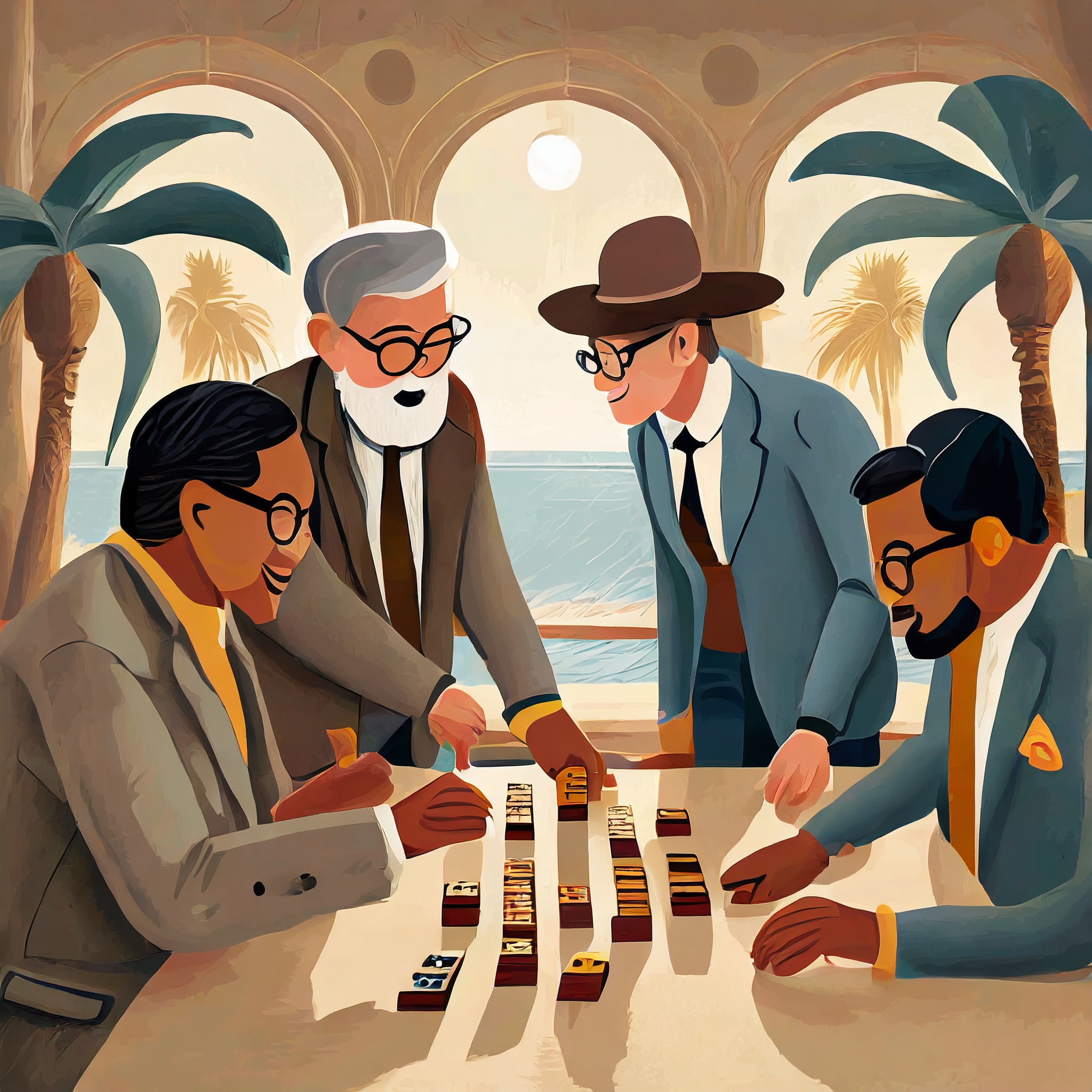 image of men playing dominoes in a park